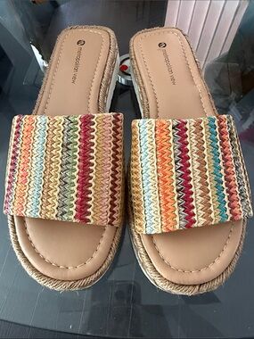 Multicolor Braided Slide Sandals for Women